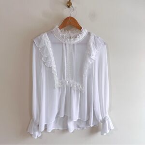 Anthro Eri + Ali Lace Airy Blouse
